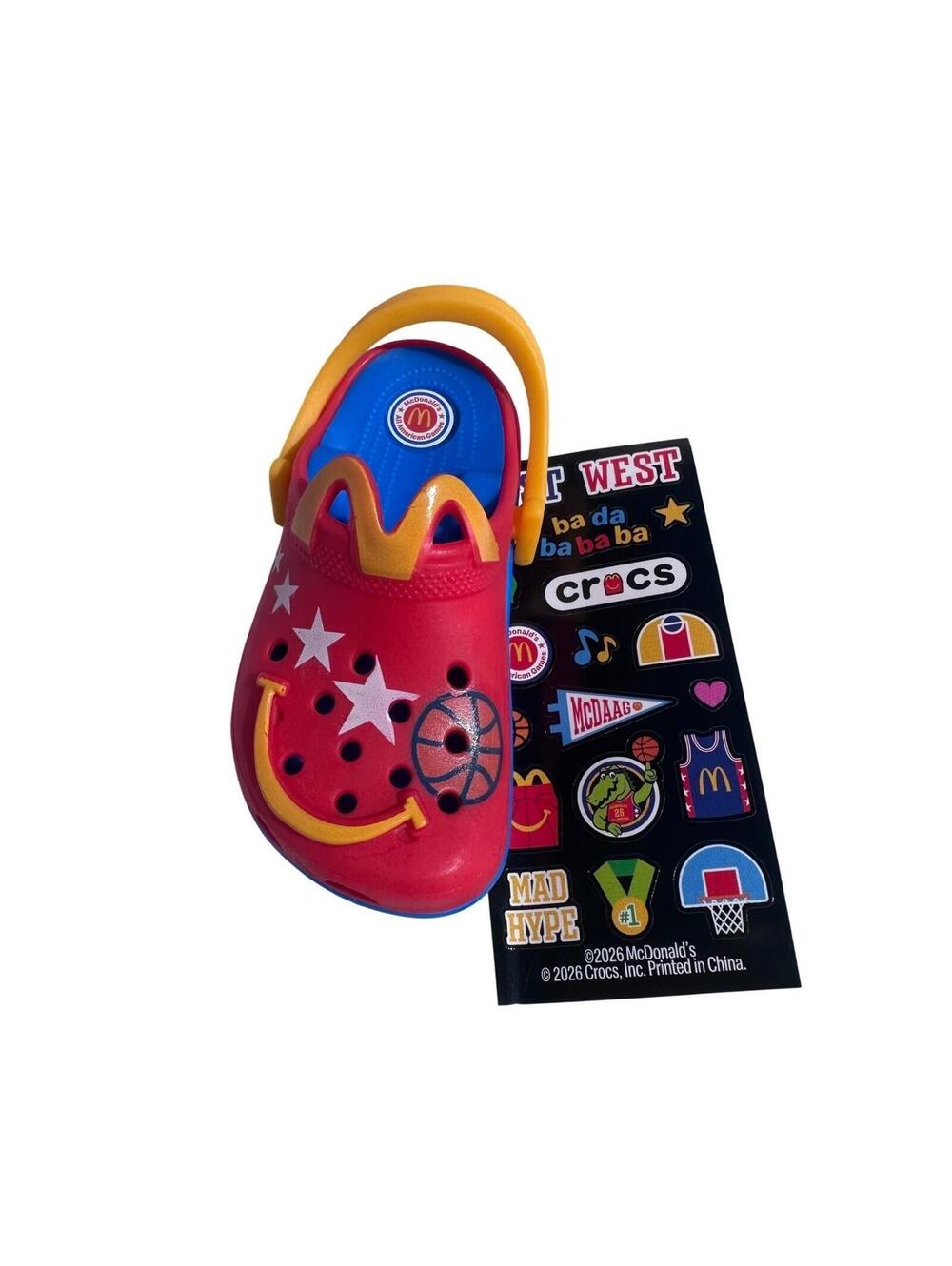McDonalds Crocs Happy Meal Toy Keychain Unisex OS Red 5-Star Athlete Basketball